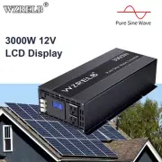 3000W Pure Sine Wave 12VDC Peak 6000W Solar Power Inverter Off-Grid Converter