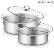 SOGA Stainless Steel 28cm 32cm Casserole With Lid Induction Cookware