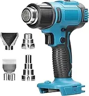 Cordl Handheld Hot Air Digital Display Rechargeable Heating Equipment 50-300℃ Tempe ure Adjustable Power Tool with 4 Nozzles Compat with Battery Multicolor One Size
