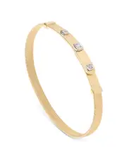 Marco Bicego 18K Yellow Gold Masai Diamond Station Coil Thin Bangle Bracelet