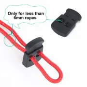 8pcs Plastic Cord Locks Stoppers End Spring Fastener Organizers Black