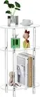 Clear Acrylic Narrow Side Table for Small Spaces, 3 Tier Oval 1-Pack,
