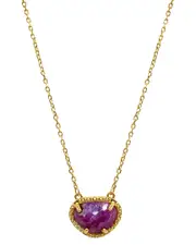 Adornia Fine Jewelry 14K Over Silver 2.00 ct. tw. Ruby July Birthstone Necklace