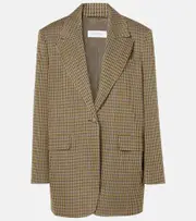 [Max Mara] Max Mara Atlanta houndstooth wool-blend blazer UK 10 brown