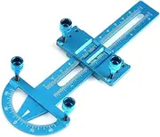 Metal Ruler Shock Synchronizer RC Car Tool Range 12cm for 1/8 1/10 1/12 1/16 1/18 1/24 RC Car,Blue