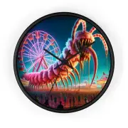Home Decor Wall Clock Candyfloss Centipede Carnival