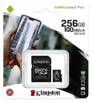 KINGSTON 256GB 256G microSDXC【100MB/s-Plus】microSD SDXC micro SD UHS U1 TF C10 Class10 SDCS2/256GB 金士頓 手機記憶卡