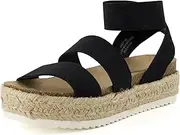 [CUSHIONAIRE] Women's Mandy Cork Espadrille Wedge Sandal