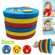 6PCS Kids Arm Float Discs Swimming Arm Bands Detachable Pool EVA Foam Armbands