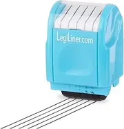 LEGILINER Music Staff Stamp (Lt. Blue) - 5-Line Rolling Ink Pattern for Music & Handwriting - Refillable Ink