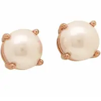 在飛比找momo購物網優惠-【KATE SPADE】珍珠玫瑰金貼耳針式耳環