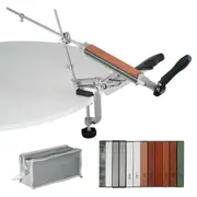 Knife Sharpener Kit, 360° Rotation Flip Fixed Angle Knife Sharpening System with 12 Whetstones 120-10000 Grit, Professional Kitchen Chef Knife Sharpening Kit for All Knives and
