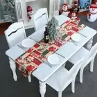 Linen Tablecloth Christmas Table Runner Tablecloth Cover Home Xmas Party Decor