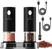 Electric Pepper and Salt Grinder Set, COKUNST USB Rechargeable Automatic Pepper