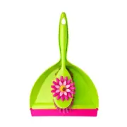 Vigar Flower Green Power Handy Broom & Dust Pan Floor Cleaning Sweeping Set
