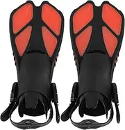 1 Pair Adjustable Swim Training Fins, Short Blade Snorkeling Diving Flippers, Lightweight Quick Drain for Faster Propulsion