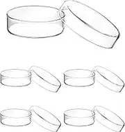 QWORK® Glass Petri Dishes with Lids, High Borosilicate Glass Petri Dish Petri Plate for Laboratory School Science Project, 60mm x 18mm, 5 Pcs