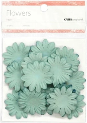 Paper Flowers, Sky Blue, 50/pk, 3.5cm, scrapbook -Kaisercraft 820