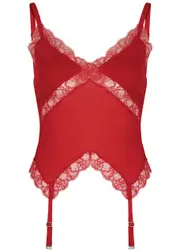 Dion Lee Lace-trimmed Cotton-blend Tank - Red - 8 (UK12 / M) 8 (UK12 / M)