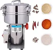 2000G Commercial Electric Grain Mill Grinder Herb Grinder Swing Type Cereals Pulverizer Stainless Steel Spice Grinder High Speed Spice Powder Machine for Grinding Medicinal Herbs/Coffee/Seasoning(430