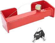 QZATTCAEN Heavy-Duty Red Iron Container Lock with Steel Anti-Loss Chain & High-Impact Resistant Construction for Shipping Cargo Security & Logistics Protection