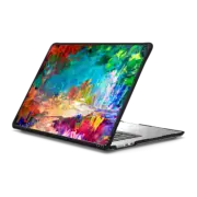 MacBook Air 15-inch (M2 - M4) Impact Case WELCOME TO UTOPIA - Rainbow Neon Colorful Fine Art Abstract Acrylic Mixed Media Painting Fairy Forest Garden Landscape Trees Flowers Floral Nature Chic Fantasy Summer Design