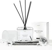 Reed Diffuser Set,100ml Woody Fragrance Diffuser with Sticks Home Fragrance Reed Diffuser for Bathroom Bedroom Shelf Decor Essential Oil Diffuser（French Black Juniper