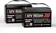 LiFePO4 Battery 12V 150Ah, 2-Pack