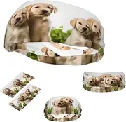 FJWSLCH Funny Labrador Puppy Dog Headbands for Women Men Non Slip Workout Sweatbands Adjustable Sports Hair Bands Elastic Head Bands Moisture Wicking Hairband for Running, Cycling, Yoga, Spa