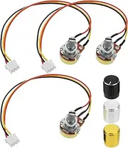 SING F LTD 6pcs B50K Ohm Single Linear Potentiometer XH2.54-3 PIN Connection Wire and Triple Color Knob Cap for WH148 Type Variable Potentiometer Capacitor Resistor