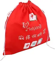 SHERCHPRY Large Mahjong Storage Bag Thick Drawstring Pouch for Tiles Portable Holder Strong Closure Organizing Case for Mahjong Accessories