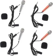 Kisangel Mini Cell Phone Microphone Recording Mic 4 Pack Portable for Boys and Girls Singing Home Ktv