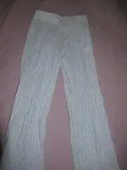 nwt Nautica "dress blues" blue stripe seersucker flat front pants boys 12 R
