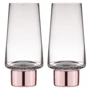 2PK Aurora Crystal Clear 350ml Highball Tumbler Glasses Drinking Cup Set Rose