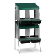 Nesting Box Metal Rollaway Battery - 4 Hole - Double Row, Single Sided with Legs