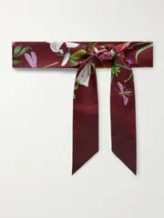 [Gucci] Gucci - Flora Printed Silk-twill Scarf - Burgundy - One size One size Burgundy