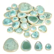 200g Ceramic Mosaic Tiles, Pebble Ice Green Ceramic Tiles