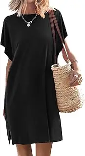 [Generic] Women’s Summer T Shirt Dress 2025 Beach Vacation Travel Outfits Casual Soft Mini Sundress Cover Up Clothes