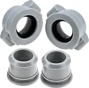 [DRELD] Water Pipe Coupling Screw Nut Connector - 2Pcs Spa Water Connecting with 2 Gaskets Durable Plumbing Fittings Replacement for Coleman Hot Tubs | Compatible with Lay-Z-Spa B/C Models (Grey)