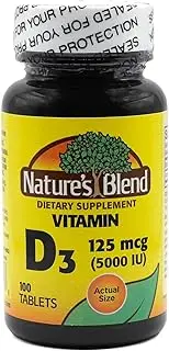 Nature?s Blend Vitamin D3, 5000 IU 100 Tablets