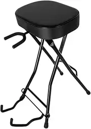 Generic Portable Guitar Chair with Footrest and Holder for Musicians