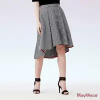 在飛比找momo購物網優惠-【KeyWear 奇威名品】個性格紋中長裙