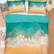 3D Beach Sea 206 Bed Pillowcases Quilt King Single Size
