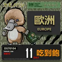 在飛比找ETMall東森購物網優惠-【鴨嘴獸 旅遊網卡】Travel Sim 歐洲11天吃到飽 