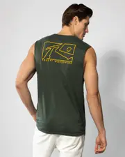 [Rusty] Rusty Men's Boxed Out Muscle Tank Top in Shadow Army/Gold Size Small S Shadow Army/Gold
