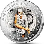 Sai Baba 50 Gm Silver Coin Coloured (999) Pure Silver