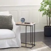 Litton Lane Accent Tables 13"W Individual Metal Living Room Square Wood White