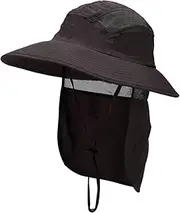 [Dickly] Sun Hat Neck Flap Fishing Hat Breathable Casual Comfortable Wide Brim Bucket Hat Mesh Hat for Unisex Adults Mountaineering Outdoor Camping