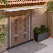 NNEVL Door Canopy Grey and Transparent 358.5x90 cm Polycarbonate