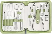 Nail Clippers Set Manicure Set Carbon Steel Grooming Tool Thick Nail Scissors Toiletries Cuticle Trimmer Household Items (Color : Light Green)